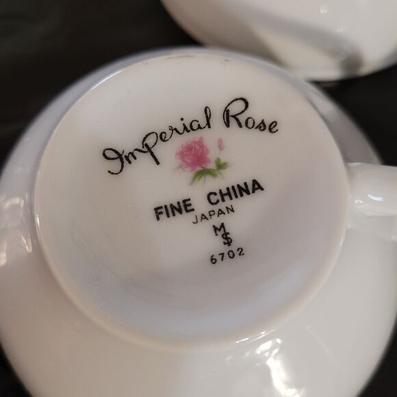 Imperial Rose Fine Bone China #6702 Set of 6 Coffee/tea Cups 4"x2" - Picture 10 of 10